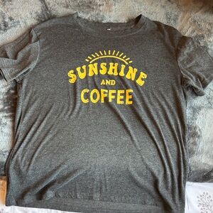 Gray Sunshine and Coffee womens T-Shirt